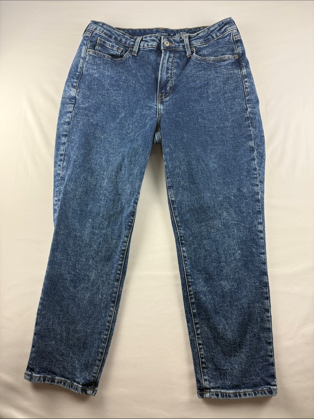 Old Navy High Rise OG Straight Jeans Cropped Straight Leg Size 12 - Picture 1 of 7